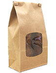 16 oz. Tin Tie Window Paper Bag with 100% Recycled Paper - Natural Kraft