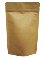 12 oz. Natural Kraft Metallized Stand Up Zip Pouch - Natural Kraft