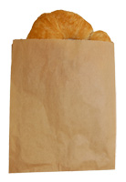 6.5 X 8. Bakery Bag with Un-Bleached Paper - Natural Kraft