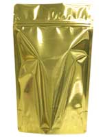 4 oz. Metallized Stand Up Zip Pouch - Gold