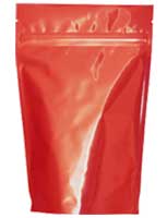 16 oz. Foil Stand Up Zip Pouch with Easy Tear Line - Red