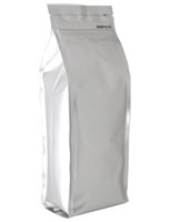 2 lb. Quad Seal Foil Gusseted Zip Bag - Silver