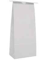 16 oz. Narrow Tin Tie Paper Bag with Poly Liner - White